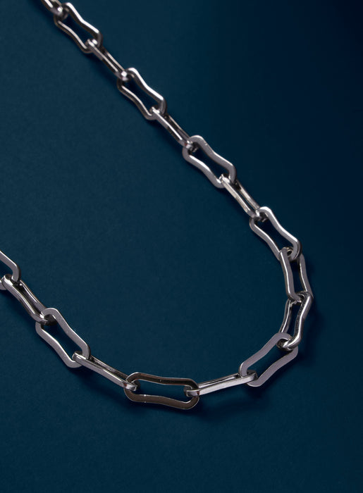 Waterproof Mens Silver Large Cable Chain Necklace Necklace WE ARE ALL SMITH   