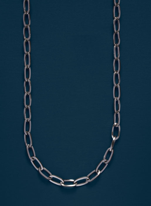 Waterproof Silver 5.5mm Thick Oval Cable Chain Necklace Necklace WE ARE ALL SMITH   