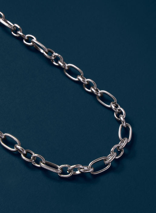 Waterproof 7mm 316L Stainless Steel Textured Cable Chain Necklace WE ARE ALL SMITH   