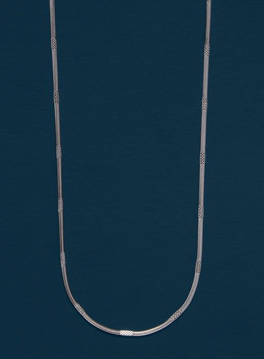 Waterproof Herringbone Style Chain with Repeating Pattern Necklace WE ARE ALL SMITH   