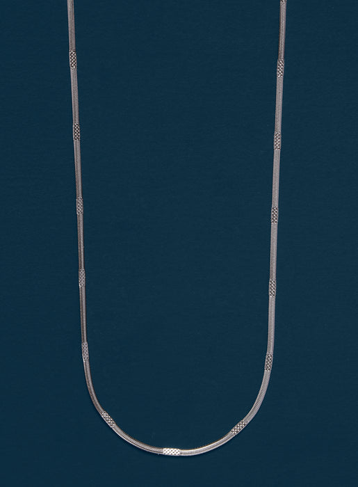 Waterproof Herringbone Style Chain with Repeating Pattern Necklace WE ARE ALL SMITH   