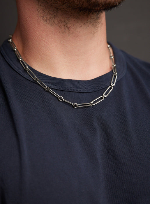 10mm Silver King Chain Necklace with Ferocious Wolf Heads