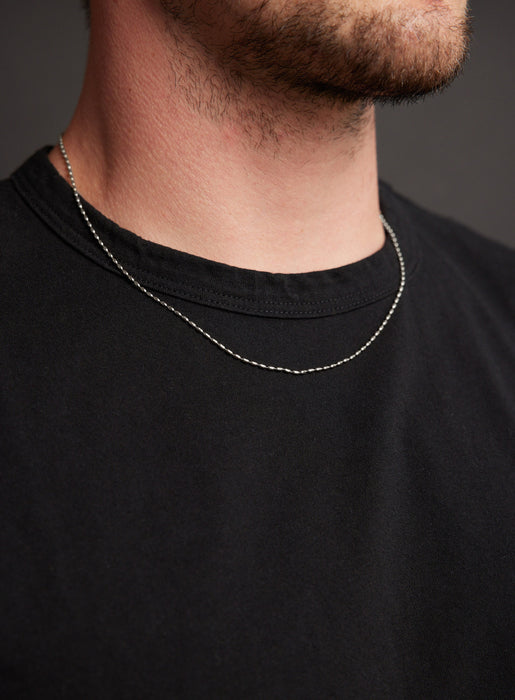 Waterproof Minimalist 1mm 316L Stainless Steel Silver Chain Necklace WE ARE ALL SMITH   