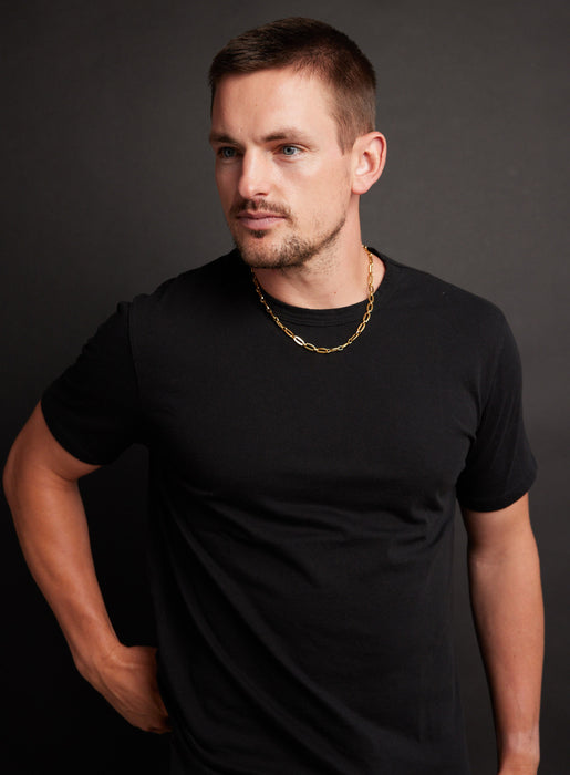 Men's Gold Necklace 7mm Thick Cable Chain Necklace WE ARE ALL SMITH   