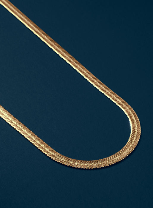 Mens 14k Rose Gold Plated Herringbone Chain 24