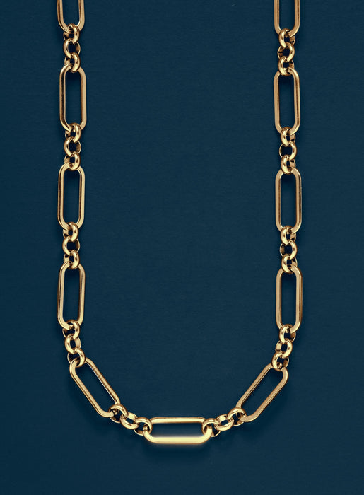 7mm Men's Gold Elongated Cable Chain Necklace for Men Necklace WE ARE ALL SMITH   