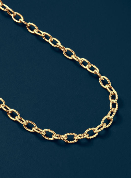 5mm Gold Textured Cable Chain Necklace for Men Necklace WE ARE ALL SMITH   