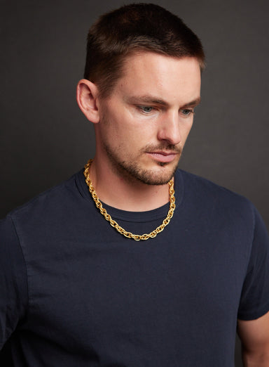 Men's Gold CHUNKY Thick Rope Chain Necklce Necklace WE ARE ALL SMITH   