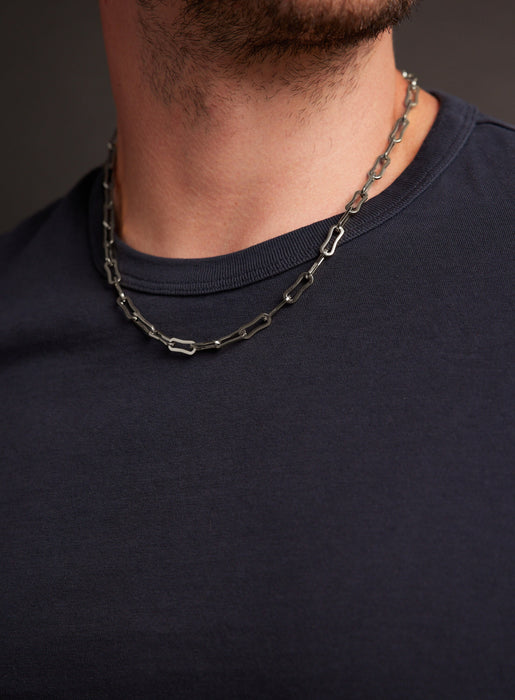 Waterproof Mens Silver Large Cable Chain Necklace Necklace WE ARE ALL SMITH   