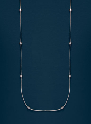 Waterproof Silver Stainless Steel Minimalist Satellite Chain Necklace Necklace WE ARE ALL SMITH   