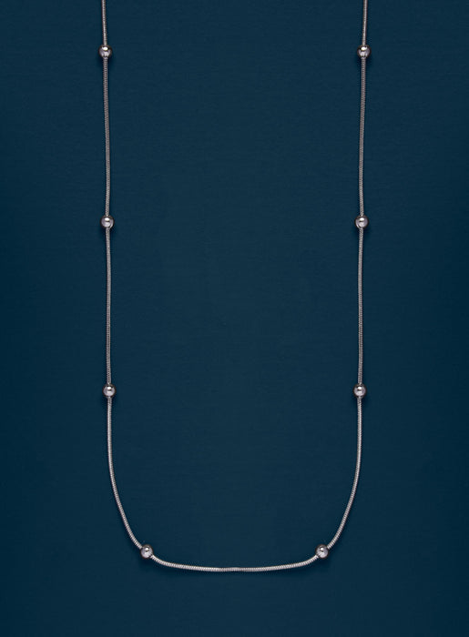 Waterproof Silver Stainless Steel Minimalist Satellite Chain Necklace Necklace WE ARE ALL SMITH   