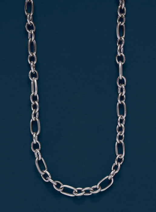 Waterproof 7mm 316L Stainless Steel Textured Cable Chain Necklace WE ARE ALL SMITH   