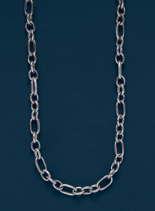 Waterproof 7mm 316L Stainless Steel Textured Cable Chain Necklace WE ARE ALL SMITH   