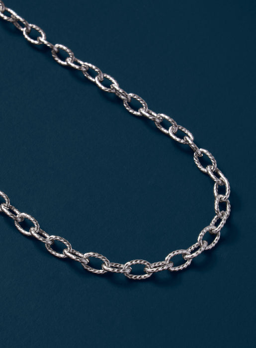 5mm Waterproof Silver Cable Chain Necklace for Men Necklace WE ARE ALL SMITH   