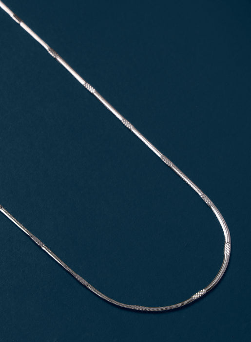 Waterproof Herringbone Style Chain with Repeating Pattern Necklace WE ARE ALL SMITH   