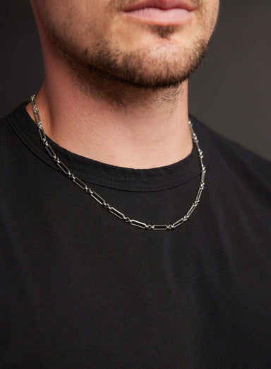 Waterproof Men's Silver Chain Necklace 4.5mm Wide Necklace WE ARE ALL SMITH   