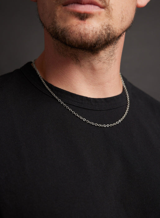 Waterproof 3mm 316L Stainless Steel Classic Cable Chain Necklace