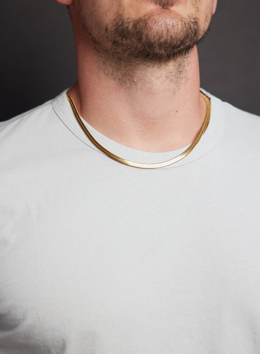 Men's Gold Chain Necklace 5mm Herringbone Chain Necklace Necklace WE ARE ALL SMITH   