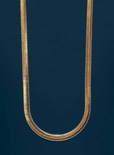 Men's Gold Chain Necklace 5mm Herringbone Chain Necklace Necklace WE ARE ALL SMITH   