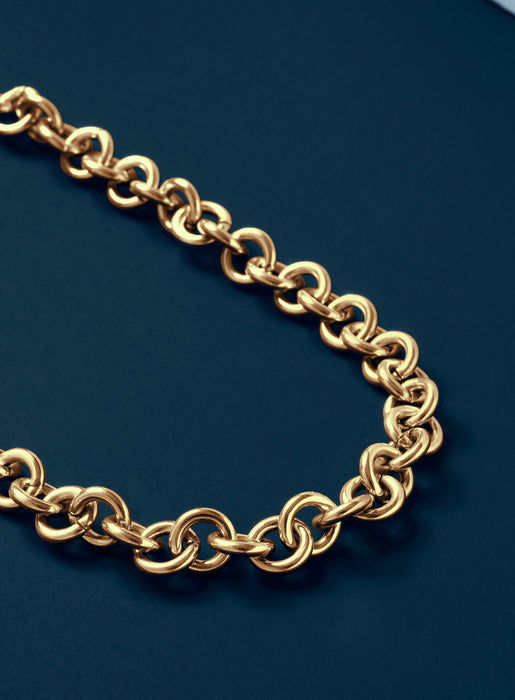 Infinity Link Cord Bracelet with 18K Yellow Gold, 9mm