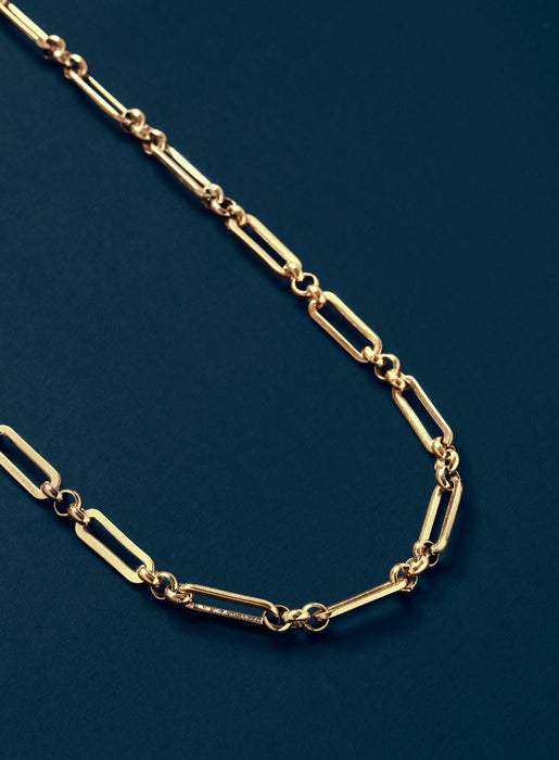 Men's Gold 4.5mm Elongated Cable Chain Necklace Necklace WE ARE ALL SMITH   