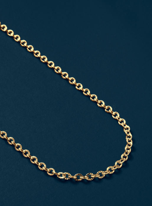3mm 14k Gold Plated Classic Cable Chain Necklace for Men Necklace WE ARE ALL SMITH   