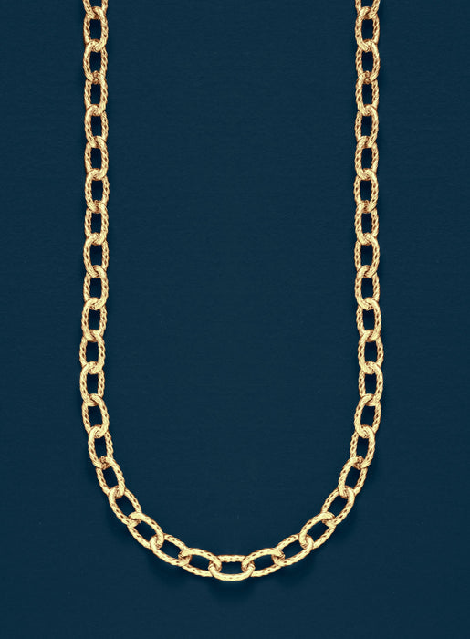 5mm Gold Textured Cable Chain Necklace for Men Necklace WE ARE ALL SMITH   