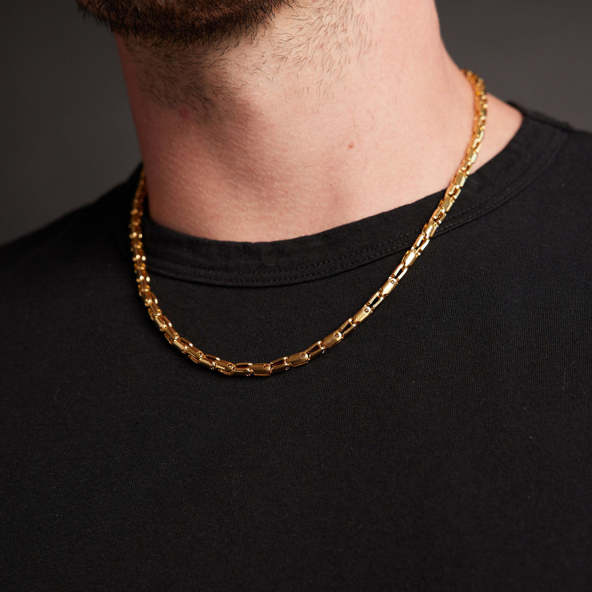Men s 5mm Gold Chain Necklace WE ARE ALL SMITH