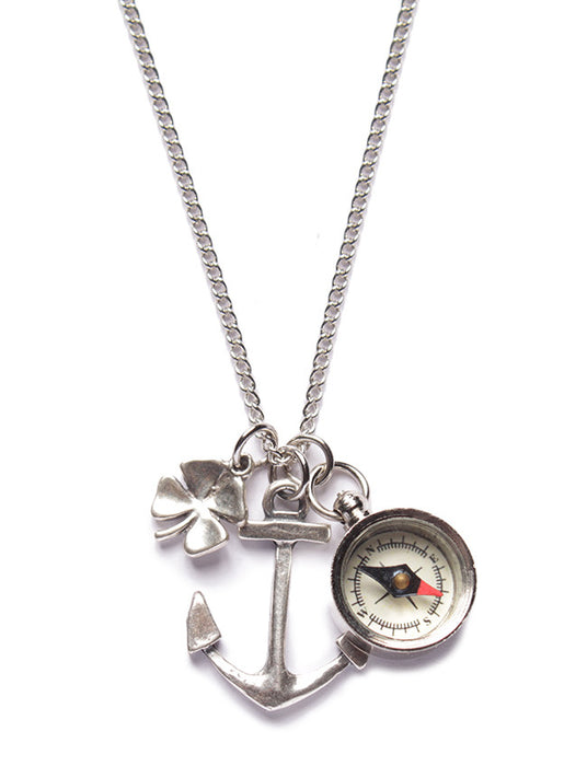 Silver Anchor and Compass Necklace for Men Jewelry We Are All Smith   
