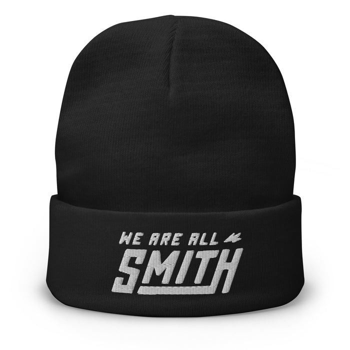 We Are All Smith Black Embroidered Beanie  WE ARE ALL SMITH: Men's Jewelry & Clothing. Default Title  