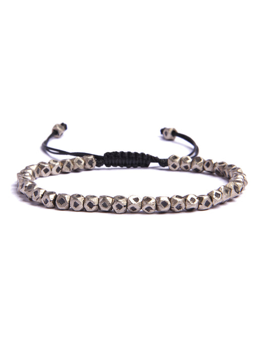 Small Geometric Silver Beaded Men's Bracelet — WE ARE ALL SMITH