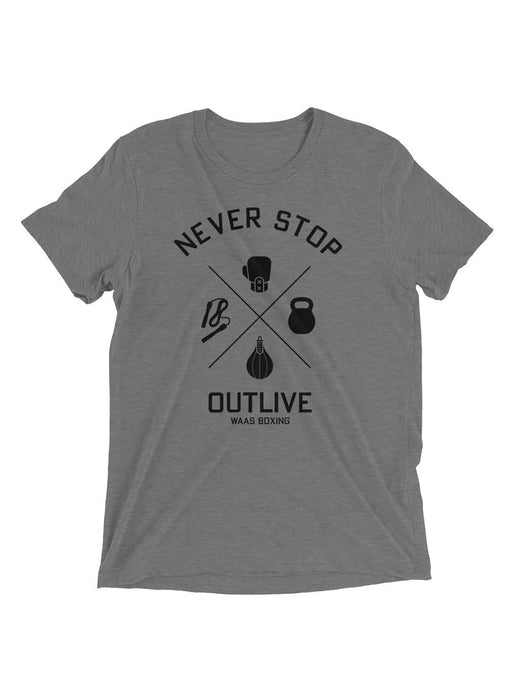 Never Stop / Outlive Gray Short sleeve t-shirt  WE ARE ALL SMITH   