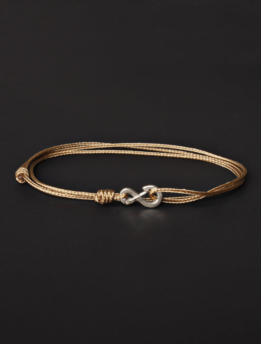 Infinity Bracelet - Taupe cord men's bracelet with silver clasp Jewelry We Are All Smith   