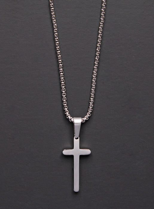 MINI STAINLESS STEEL CROSS NECKLACE FOR MEN - Main Image