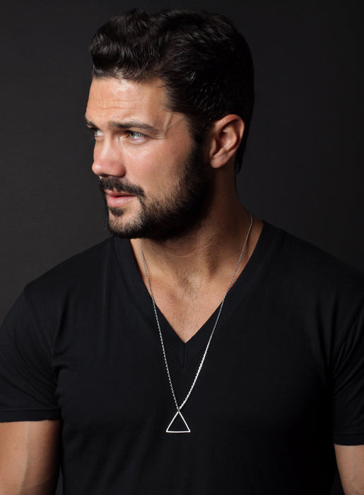 Silver Triangle Necklace for Men Jewelry We Are All Smith   