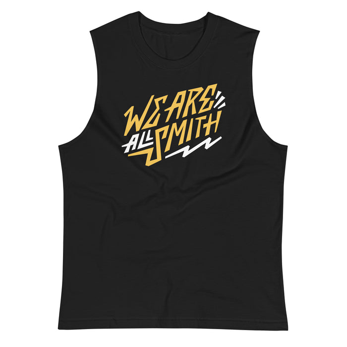 We Are All Smith Yellow Logo Black Muscle Shirt Tanktop WE ARE ALL SMITH: Men's Jewelry & Clothing. S  