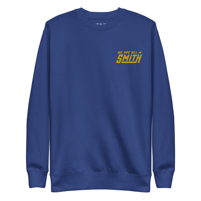 Royal Blue Embroidered WAAS Logo Unisex Sweatshirt  WE ARE ALL SMITH: Men's Jewelry & Clothing. S  