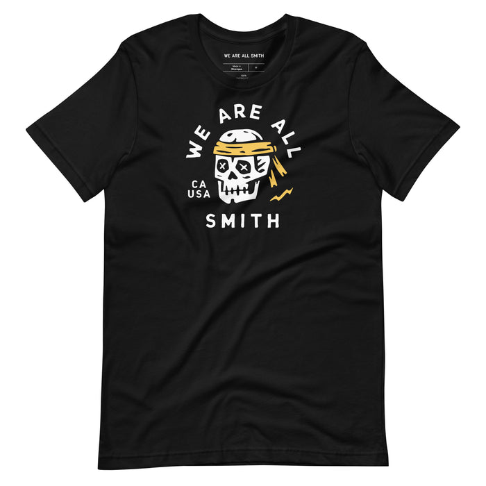 Skull Black Unisex black short sleeve t-shirt  WE ARE ALL SMITH: Men's Jewelry & Clothing. XS  