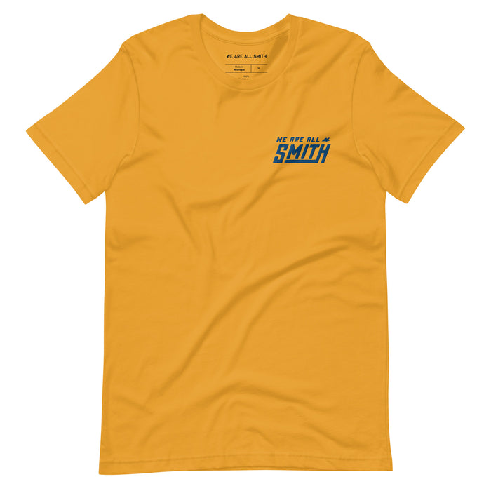 Yellow WAAS Embroidered Logo Unisex t-shirt  WE ARE ALL SMITH: Men's Jewelry & Clothing. XS  