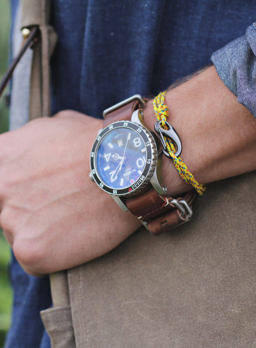 "Daylight" Yellow + Gunmetal Cord Bracelet (06K) Bracelets We Are All Smith   