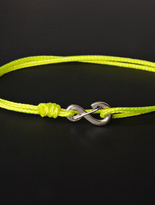 Infinity Bracelet - Neon Yellow cord men's bracelet with silver clasp Jewelry We Are All Smith   
